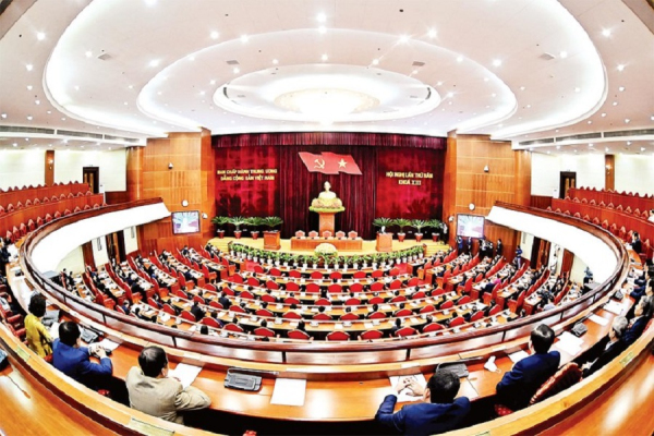Quang cảnh Hội nghị Trung ương 5 (khoá XIII)