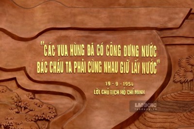 Lời nói của Bác vừa thể hiện lòng biết ơn đối với các Vua Hùng “đã có công dựng nước”, đồng thời đề ra nhiệm vụ kế tục, tiếp nối sứ mệnh lịch sử cao cả của các thế hệ con cháu Lạc Hồng. Ảnh sưu tầm